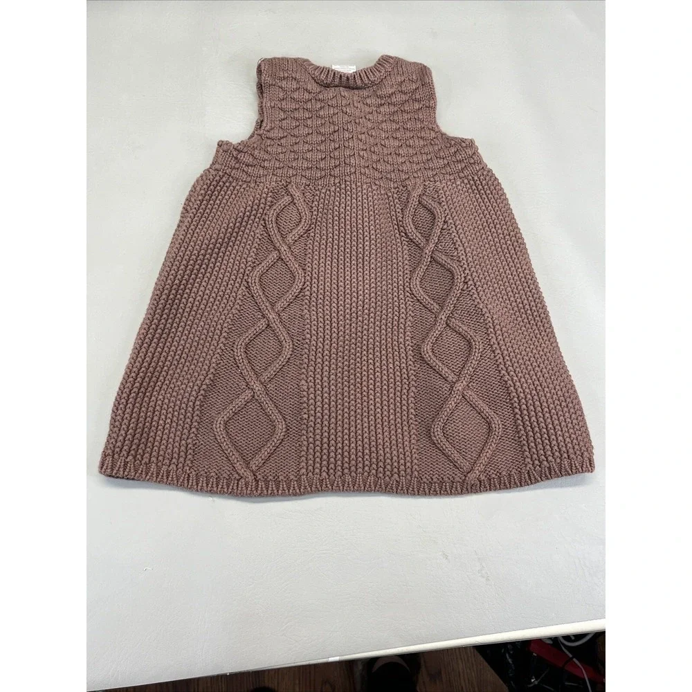 Gymboree Brown Waffle Knit Sweater Button Up Tank Top Cardigan Size 4